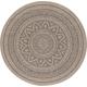 Tapis Rond Extérieur Aspect Jute Beige/Noir Ø 100