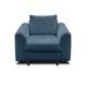 Fauteuil en tissu bouclette bleu nuit