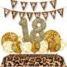 Leopard Party liefert Leopard Luftballons alles Gute zum Geburtstag Banner Safari Party Leoparden