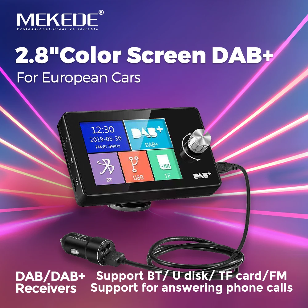 2,8" Farbbildschirm DAB/DAB+ Digitale Broadcast-Autoradio für europäische Autos Videodisplay FM-Transmitter MP3 Digitaler AUX-Empfänger Image