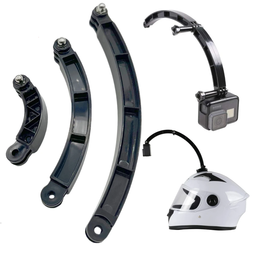 Helm 3-Wege-Verlängerungshalterung mit gebogenem Arm, Selfie-Stick für GoPro Go Pro 11 10 9 8 7 SJCAM Xiaomi Yi 4K DJI Kamerazubehör Image