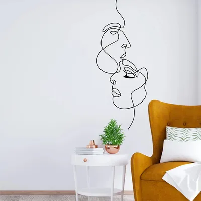 1pc Männer küssen Frauen Wanda uf kleber Kunst Wanda uf kleber DIY Home Decoration Wanda uf kleber Image