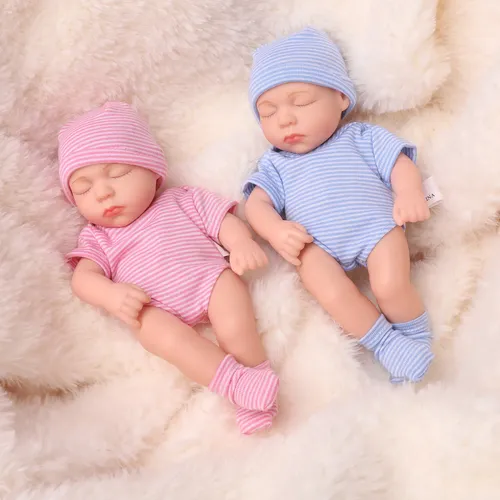 20cm Silikon bebe wieder geborene Puppen lebensechte Mini Mädchen Puppe Spielzeug Vinyl Puppe Schlaf