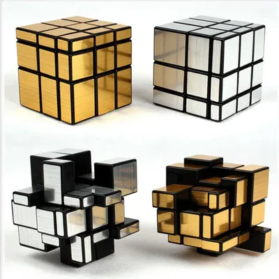 Neo Magic Mirror Cube 3x3x3 Gold Silber Professionelle Geschwindigkeitswürfel Puzzles Speedcube Lernspielzeug für Kinder Erwachsene Geschenke Image