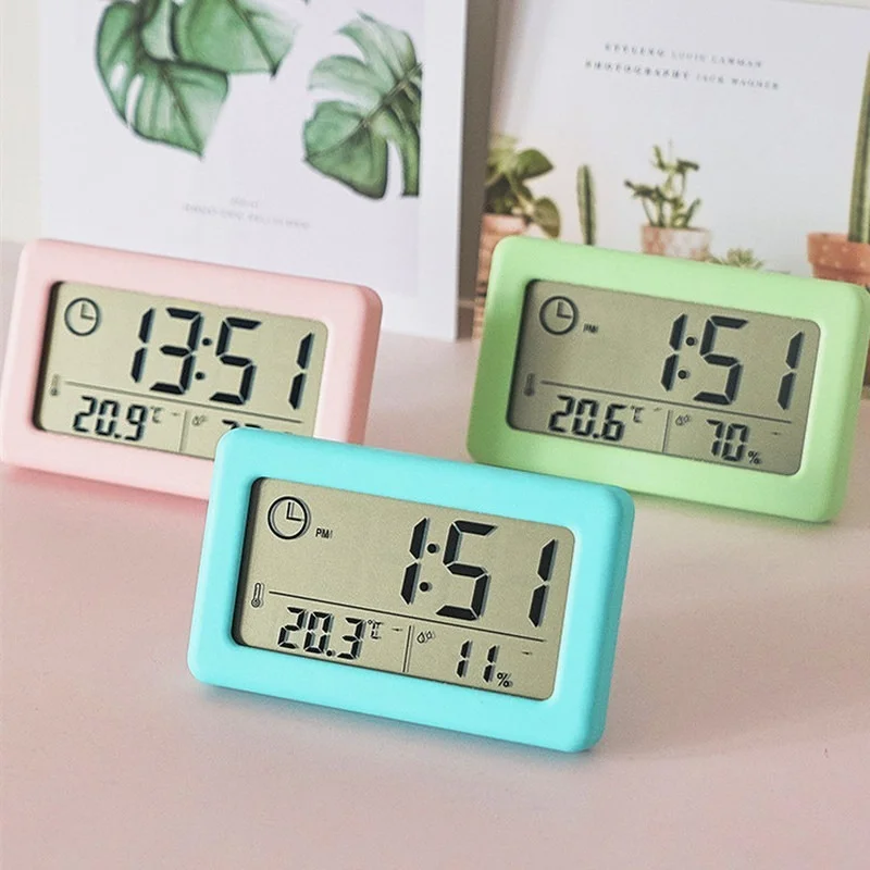 Mini LCD Digital Tisch Dashboard Schreibtisch Elektronische Uhr Für Desktop Home Office Stille Schreibtisch Zeit Display Uhr Image