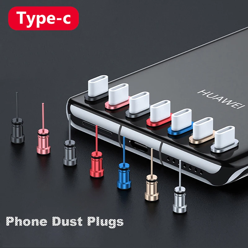 Typ C Telefon Staub stecker Set USB Typ C Anschluss und 3,5mm Kopfhörer anschluss Stecker für iPhone 14 13 12 6 7 5s für Samsung Galaxy S9 Huawei Image