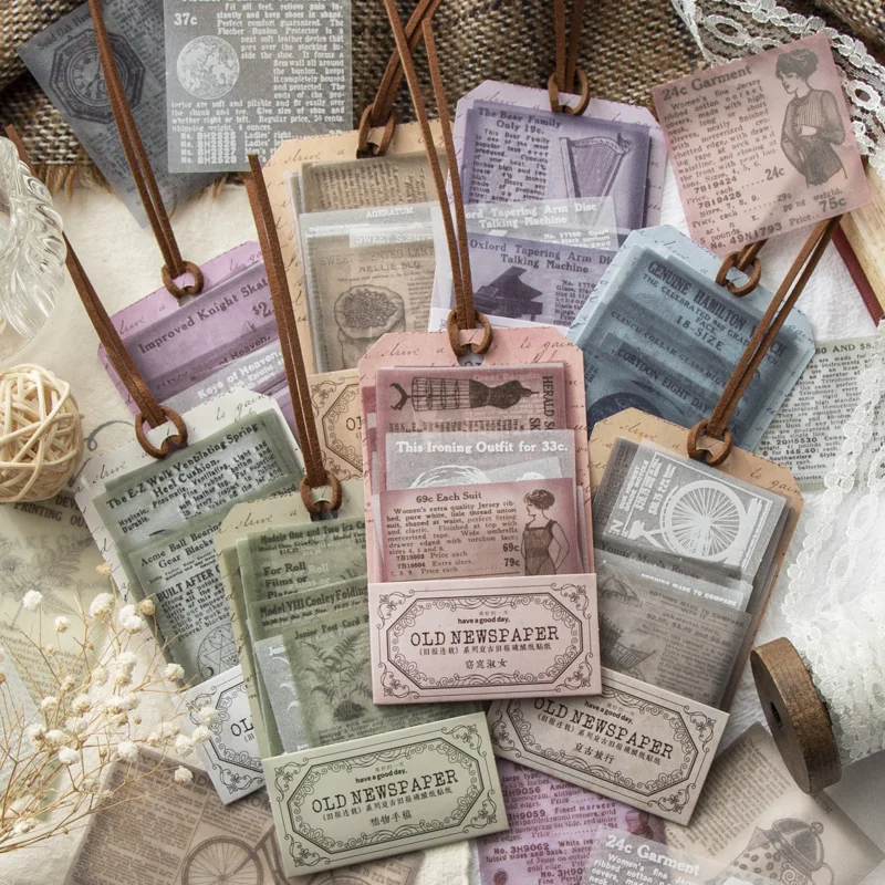 30 Blatt Vintage-Aufkleber, Lackmuspapier, Materialien, Dekor, Junk-Journal, DIY, Sammelalbum, Collage, Tagebuch, Aufkleber, Schreibwaren Image