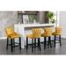 Yellow Button Tufted Wing-Back Barstools Velvet Dining Chair Bar Stool