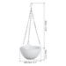 Plastic Self-Watering Hanging Planter, 3 Pack Flower Pot Container - White