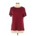 Athletic Works Active T-Shirt: Burgundy Solid Activewear - Women's Size Medium