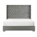 Newell Gray Faux Leather Upholstered Tufted Bed