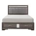 Beatrice Gray Faux Leather Upholstered Storage Platform Bed