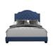 Verine Blue Fabric Upholstered Tufted Bed