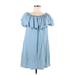 Zara Casual Dress - A-Line: Blue Print Dresses - Women's Size Medium