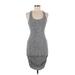 Guess Casual Dress - Mini Scoop Neck Sleeveless: Gray Marled Dresses - Women's Size Small