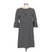 Harper & Bay Casual Dress - Shift: Black Stripes Dresses - Women's Size Large