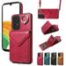 Crossbody Wallet Back Case for Samsung Galaxy A33 5G with Card Holder Vintage Premium PU Leather Case with Long Shoulder Strap Purse Shockproof Flip Phone Cover for Samsung Galaxy A33 5G Red