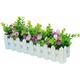 Hoopzi - Roses Artificial Plants with Fence Fake Artificial Flowers with Potted Simulation Potted Plants Bonsai Artificial Flowers Artificial Plants