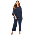 Plus Size Women's Luminary 3-Piece Pant Set by Catherines in Navy (Size 1X)