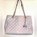 Michael Kors Bags | Michael Kors Mk Gray Silver Quilted Shoulder Nag Purse Tote | Color: Gray/Silver | Size: Os