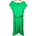 Ralph Lauren Dresses | Lauren Ralph Lauren Shamrock Stretch Ponte Knit Ruffle Hem Belted Casual Dress L | Color: Green | Size: L