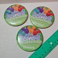 Disney Other | 3im Celebrating - Mickey Mouse Ear Balloons Vintage Disneyland Disney Pin Button | Color: Green | Size: Os