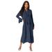 Plus Size Women's Ruffle Pintuck Crinkle Dress by Roaman's in Navy (Size 24 W)