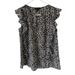 J. Crew Tops | J. Crew Blouse Cascade Ruffle Top Blue Floral Womens Size 2 Sleeveless Shirt | Color: Blue/Cream | Size: 2