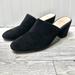 J. Crew Shoes | J. Crew Black Suede Heel Slide Mules Size 9, Leather Lining | Color: Black | Size: 9