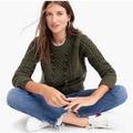 J. Crew Sweaters | J Crew Sweaters | J-Crew Pompom Cable Knit | Color: Green/Red | Size: S