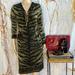 Michael Kors Dresses | Michael Kors, Green Animal Long Sleeve Dress With Gold Chain Detail New With Tag | Color: Black/Green | Size: Xs