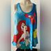 Disney Tops | Disney Little Mermaid Racerback Graphic Tank Top Women’s Medium | Color: Blue | Size: M