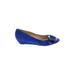 Butter Heels: Slip-on Wedge Casual Blue Solid Shoes - Women's Size 9 1/2 - Almond Toe