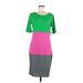 Lularoe Casual Dress - Sheath Scoop Neck Short sleeves: Green Print Dresses - New - Women's Size Medium