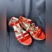 Michael Kors Shoes | Michael Kors Orange Leather Fisherman Cork Platform Sandals | Color: Orange | Size: 9