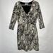 Anthropologie Dresses | Anthropologie Hd In Paris Dress Women M Faux Wrap Snakeskin Jacquard | Color: Black | Size: Xs