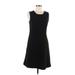 Ann Taylor LOFT Casual Dress - Mini Scoop Neck Sleeveless: Black Solid Dresses - Women's Size 8