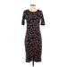 Lularoe Casual Dress - Sheath: Black Floral Motif Dresses - Women's Size Small