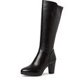 Tamaris Damen Schlupfstiefel, Frauen Stiefel,TOUCHit-Fußbett,booties,schlupfstiefel,hoch,boots,winterstiefel,winterschuhe,BLACK,38 EU