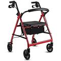Rollator Walking Frame Elderly Trolley Aluminum Walking Frame with Seat Non-Slip Walking Stick with Hospital Yearn for Full Moon