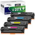 SINOPRINT 4 Pack (with Chip) 207X Toner Cartridge Multipack for HP 207X 207A Toner for Color Laserjet Pro MFP M283fdw M255dw M282nw M283fdn M255nw M283 M255 M282 W2210X W2211X W2212X W2213X