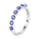 Gualiy Womens 14K White Gold Wedding Rings, Women's Rings Promise with Round Shape Sapphire Rings Size H 1/2-X 1/2