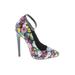 Madison by Shoedazzle Heels: Gray Floral Shoes - Women's Size 6