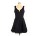 Ali Ro Cocktail Dress - Mini V Neck Sleeveless: Blue Solid Dresses - Women's Size 6