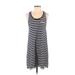 Sundry Casual Dress - Mini Scoop Neck Sleeveless: Blue Stripes Dresses - Women's Size Small