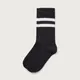 Organic Cotton Ribbed Stripe Socks, Black, One Size