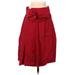 DKNY Casual Midi Skirt Calf Length: Red Solid Bottoms - Women's Size 4