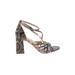 Vince Camuto Heels: Silver Snake Print Shoes - Women's Size 7 1/2