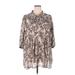 Daniel Rainn Casual Dress - Shift High Neck 3/4 sleeves: Tan Dresses - Women's Size 2X