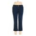 DKNY Jeans - High Rise Straight Leg Cropped: Blue Bottoms - Women's Size 14 - Dark Wash